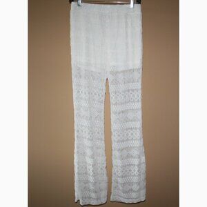 Blu Pepper Cream Sheer Lace Flared Beach Pant NWOT